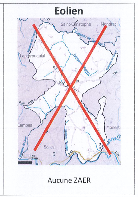 Carte éolien - délibération Le Ségur