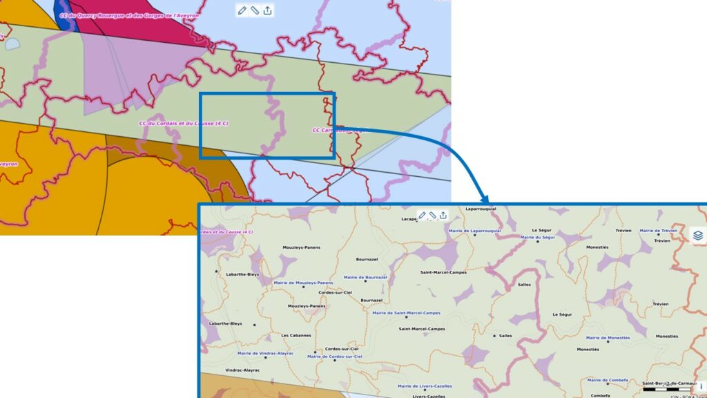 Carte des contraintes aéronautiques